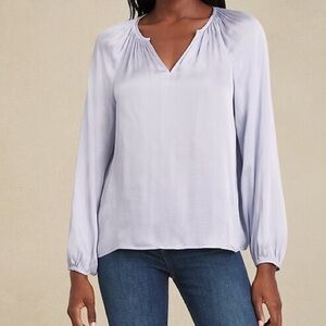 Banana Republic Factory SATIN BALLOON-SLEEVE TOP